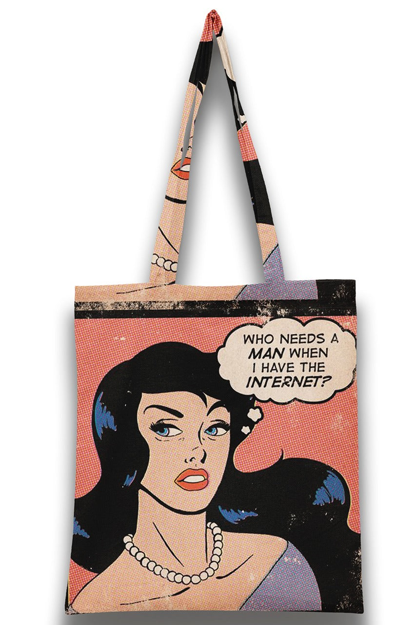 AOPT - MEN VS INTERNET TOTE BAG