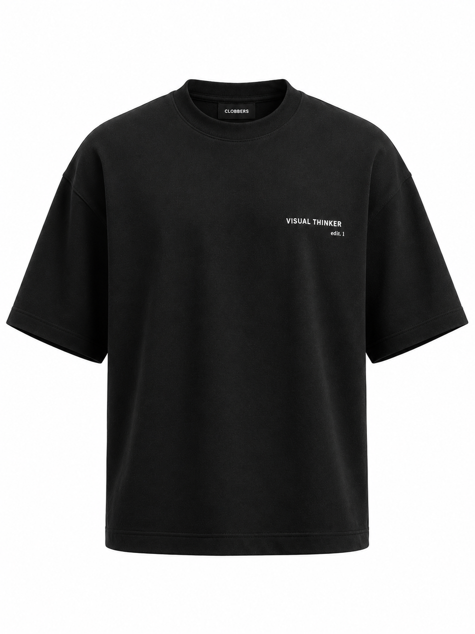 Visual Thinker Heavyweight Boxy Tee – Jet Black