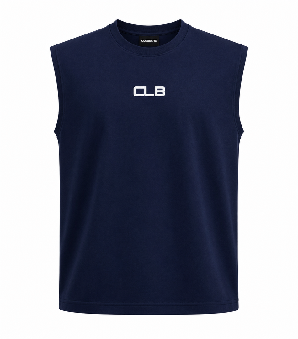 CLB Sleeveless Tee – Navy Blue