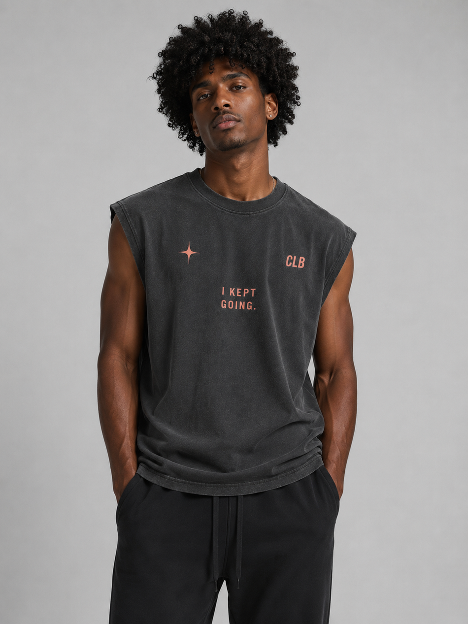 Trust The Process Sleeveless Tank – Charcoal
