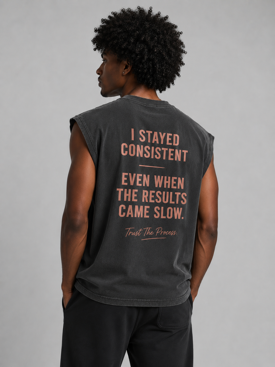 Trust The Process Sleeveless Tank – Charcoal