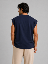 CLB Sleeveless Tee – Navy Blue