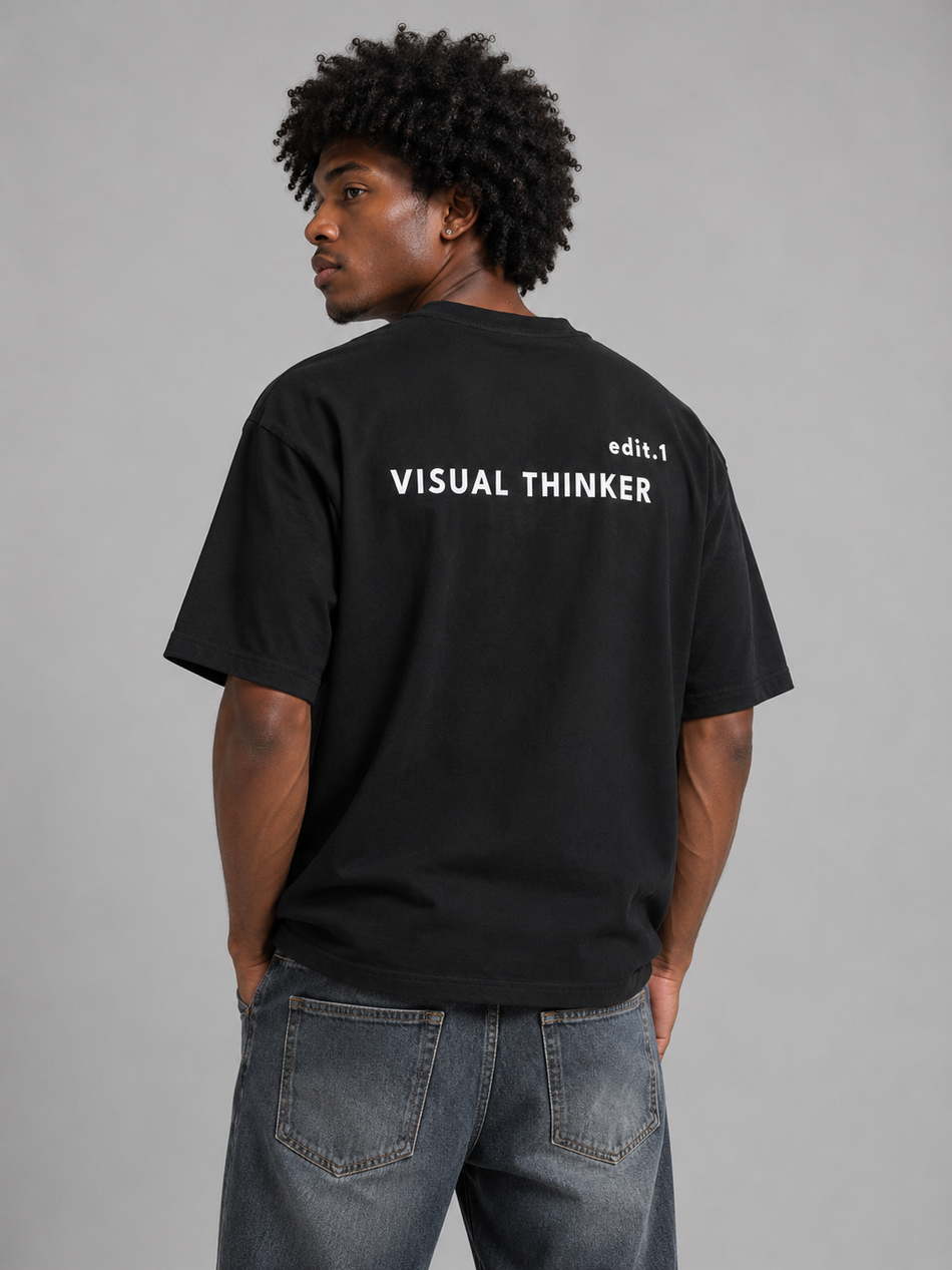 Visual Thinker Heavyweight Boxy Tee – Jet Black