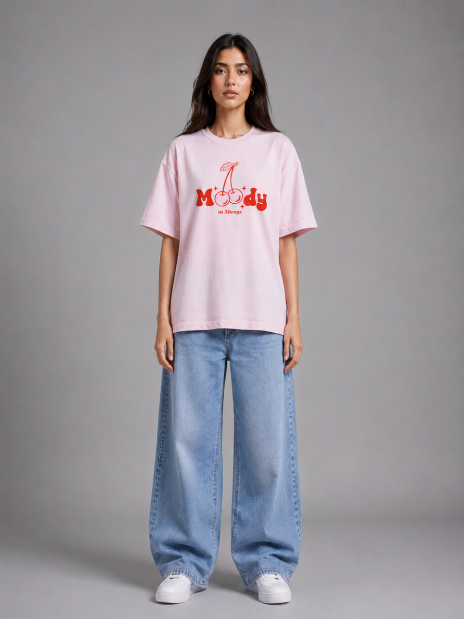 Moody As Always Oversized Tee – Blush Pink