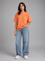 Mango Mood Oversized Tee – Peach Orange