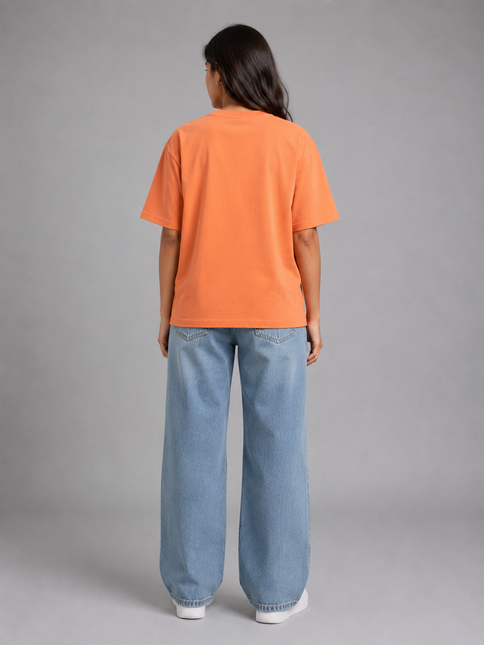 Mango Mood Oversized Tee – Peach Orange