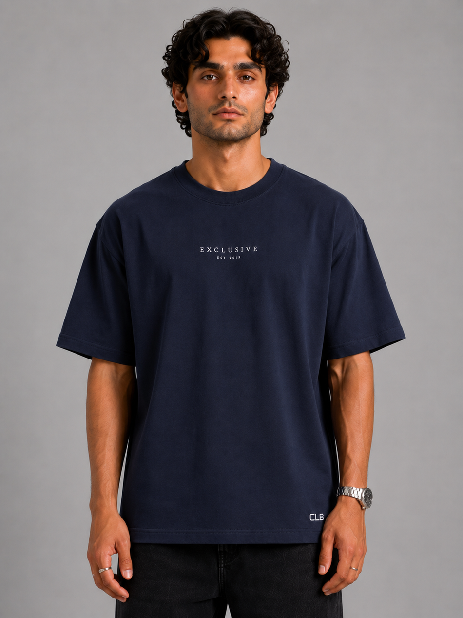 Exclusive Oversized Tee – Navy