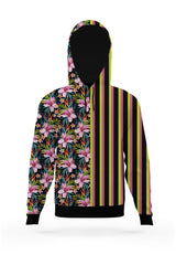 AOPH - BLACK LINES WITH FLOWERS HOODIE