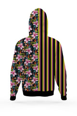 AOPH - BLACK LINES WITH FLOWERS HOODIE