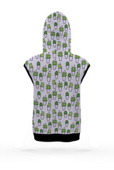 AOSZH - FLORAL POTS SLEEVELESS ZIPPER HOODIE
