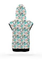 AOSZH - FLORAL GREEN ZIPPER HOODIE
