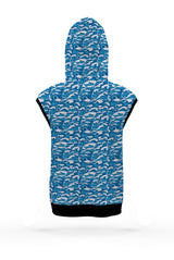 AOSZH - SEA WEAVES SLEEVELESS ZIPPER HOODIE