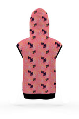 AOSZH - PINK DESERT SLEEVELESS ZIPPER HOODIE
