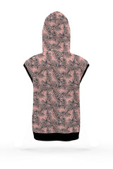 AOSZH - PINK JUNGLE SLEEVELESS ZIPPER HOODIE
