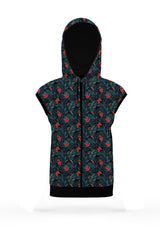 AOSZH - RED LILLY SLEEVELESS ZIPPER HOODIE