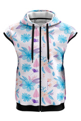 AOSZH - BEAUTY FLOWERS SLEEVELESS ZIPPER HOODIE