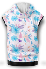 AOSZH - BEAUTY FLOWERS SLEEVELESS ZIPPER HOODIE