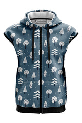 AOSZH - SNOWY SLEEVELESS ZIPPER HOODIE