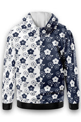 AOZH - WHITE & GRAY LILLY ZIPPER HOODIE