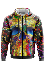 AOZH - GRAFFITI SKULL ZIPPER HOODIE