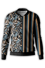 AOBJ - BLACK LINE FLORAL BOMBER JACKET