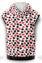 AOSZH - HEART & DIAMOND SLEEVELESS ZIPPER HOODIE