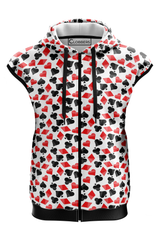 AOSZH - HEART & DIAMOND SLEEVELESS ZIPPER HOODIE