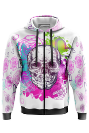AOZH - LOVE SKULL ZIPPER HOODIE
